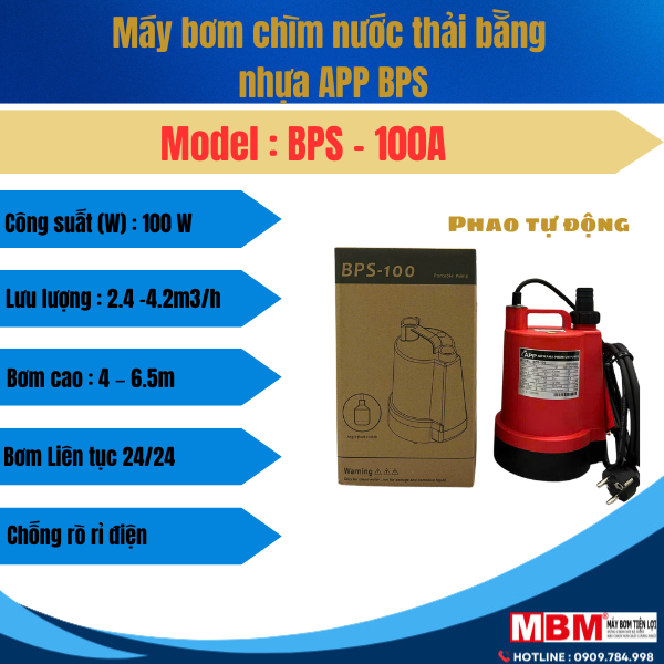 Bơm chìm nước thải BPS100A 100W